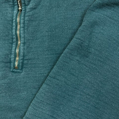 Vintage 90s Blank Sweatshirt Mens Large Blue Faded 1/4 Zip Pullover