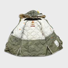 Parajumpers Masterpiece Series Jacket Mens Large Green Kodiak Slim Fit Down Parka