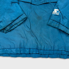 Vintage 90s Starter San Jose Sharks Jacket Mens Large Blue 1/4 Zip NHL Hockey Pullover