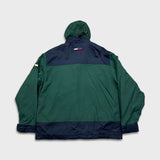 Vintage 90s Tommy Hilfiger Jacket Mens Medium Green Flag Outdoor Full Zip Coat