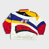 Vintage 90s Apex One Michael Schumacher NASCAR Jacket Mens XL White F-1 Ferrari 333 Scandia