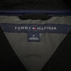 Tommy Hilfiger Vest Mens Medium Black Flag Outdoor Full Zip Fleece Jacket