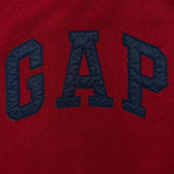 Vintage 90s Gap Fleece Mens Small Red Spell Out Distressed Pullover Jacket