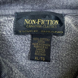 Vintage 90s Non Fiction Blank Sweatshirt Mens XL Blue 1/4 Zip Faded Pullover