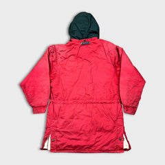 Vintage 90s Nautica Jacket Mens Large Red Full Zip Faded Outdoor Long Parka Coat