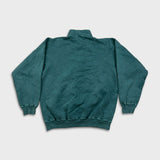 Vintage 90s Blank Sweatshirt Mens Large Blue Faded 1/4 Zip Pullover