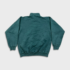 Vintage 90s Blank Sweatshirt Mens Large Blue Faded 1/4 Zip Pullover