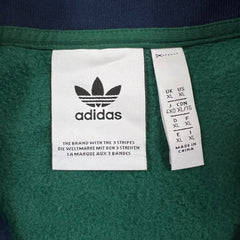 Adidas Fleece Mens XL Blue Trefoil Crest Spell Out 1/4 Zip Pullover Jacket