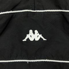 Vintage Y2K Kappa Sweatshirt Mens Medium Black 1/4 Zip Tracksuit Top Pullover