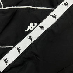 Vintage Y2K Kappa Sweatshirt Mens Medium Black 1/4 Zip Tracksuit Top Pullover