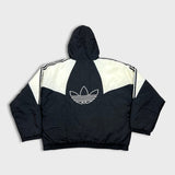 Vintage 90s Adidas Jacket Mens Black XL Full Zip Trefoil Spell Out