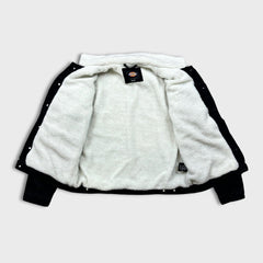 Dickies Jacket Mens Medium Black Corduroy Sherpa Workwear Button Up