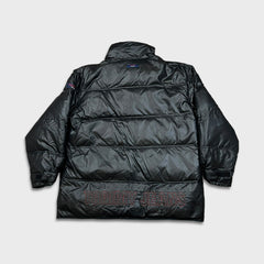 Vintage 90s Tommy Hilfiger Jacket Mens Large Black Tommy Jeans Full Zip Puffer Down Coat