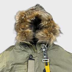 Parajumpers Masterpiece Series Jacket Mens Large Green Kodiak Slim Fit Down Parka