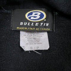 Vintage 90s Toronto Maple Leafs Bulletin Sweatshirt Mens Small Black Hockey 1/4 Zip NHL Hockey Pullover