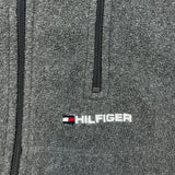 Tommy Hilfiger Fleece Mens Small Gray Spell Out Flag Full Zip Outdoor Jacket