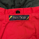 Vintage 90s Nautica Jacket Mens Large Red Full Zip Faded Outdoor Long Parka Coat