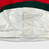 Vintage 90s Apex One Michael Schumacher NASCAR Jacket Mens XL White F-1 Ferrari 333 Scandia