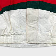 Vintage 90s Apex One Michael Schumacher NASCAR Jacket Mens XL White F-1 Ferrari 333 Scandia