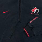 Nike Sportswear Sweatshirt Mens 2XL Black Team Canada Hockey 1/4 Zip NHL Pullover