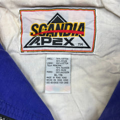 Vintage 90s Apex One Michael Schumacher NASCAR Jacket Mens XL White F-1 Ferrari 333 Scandia
