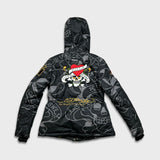 Vintage Y2K Ed Hardy Jacket Womens Small Black Love Kills Christian Audigier Full Zip